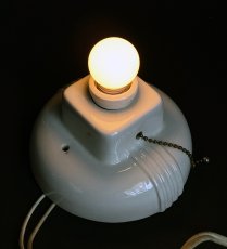 画像3: 1930-40's Art Deco Porcelain Bare Bulb Light (3)