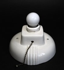 画像2: 1930-40's Art Deco Porcelain Bare Bulb Light (2)