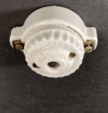 画像1: 1910-20's Porcelain Rosette Lamp parts (1)