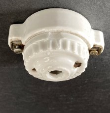 画像3: 1910-20's Porcelain Rosette Lamp parts (3)