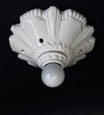 画像2: 1930-40's Art Deco Porcelain Bare Bulb Light (2)