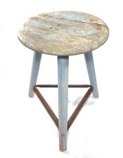 画像1: German Old Woooden Stool (1)