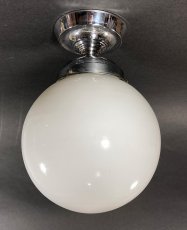 画像1: 1940-50's German Milk Glass Ceiling Light (1)