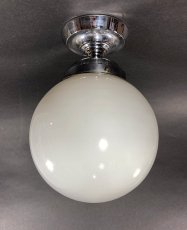 画像2: 1940-50's German Milk Glass Ceiling Light (2)