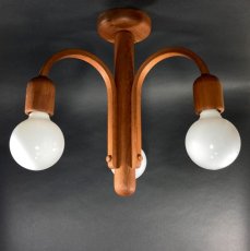 画像1: 1960-70's【DOMUS】German Wood Chandelier (1)