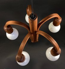 画像2: 1960-70's【DOMUS】German Wood Chandelier (2)