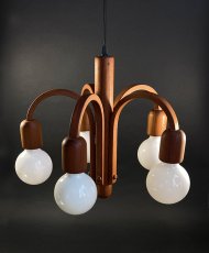 画像3: 1960-70's【DOMUS】German Wood Chandelier (3)