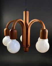 画像1: 1960-70's【DOMUS】German Wood Chandelier (1)