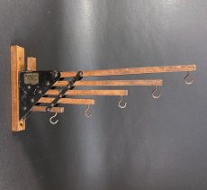 画像1: 1920-30's "Holds more Hanger" Wood＆STEEL Folding Hanger (1)