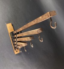 画像3: 1920-30's "Holds more Hanger" Wood＆STEEL Folding Hanger (3)