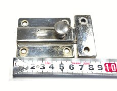 画像6: 1940-50's Nickel Slide Bolt Latch w/ Catch (6)