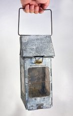 画像10: 1910-20's "Galvanized Steel" Folding Candle Lantern (10)