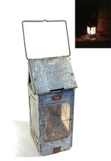 画像1: 1910-20's "Galvanized Steel" Folding Candle Lantern (1)