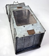 画像8: 1910-20's "Galvanized Steel" Folding Candle Lantern (8)