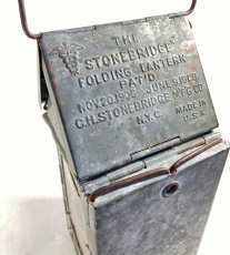 画像6: 1910-20's "Galvanized Steel" Folding Candle Lantern (6)