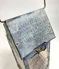 画像7: 1910-20's "Galvanized Steel" Folding Candle Lantern (7)