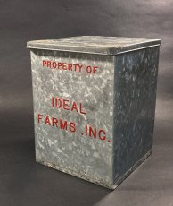 画像1: 1940's “IDEAL FARMS INC.” Galvanized Milk Delivery Cooler Box (1)