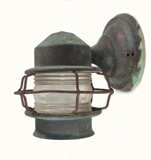 画像2: 1930's "Shabby" Caged Porch Lamp (2)