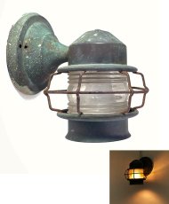 画像1: 1930's "Shabby" Caged Porch Lamp (1)