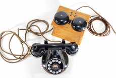 画像13: - 実働品 - （ひかり電話可） 1920's ★Western Electric★ Telephone  with Wood Ringer Box (13)