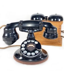 画像1: - 実働品 - （ひかり電話可） 1920's ★Western Electric★ Telephone  with Wood Ringer Box (1)