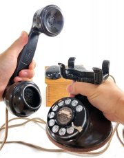 画像4: - 実働品 - （ひかり電話可） 1920's ★Western Electric★ Telephone  with Wood Ringer Box (4)