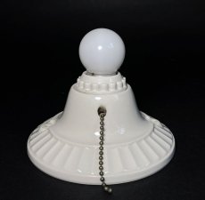 画像5: 1930-40's Art Deco Porcelain Bare Bulb Light (5)