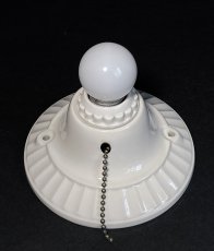 画像4: 1930-40's Art Deco Porcelain Bare Bulb Light (4)