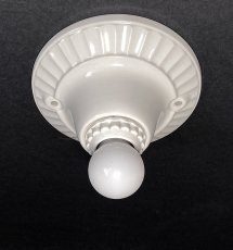 画像1: 1930-40's Art Deco Porcelain Bare Bulb Light (1)