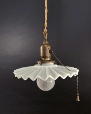 画像1: 1900-10's "Petticoat" Pendant Lamp　 -＊HUBBELL Mica Socket＊- (1)
