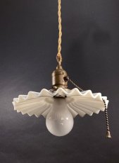 画像3: 1900-10's "Petticoat" Pendant Lamp　 -＊HUBBELL Mica Socket＊- (3)