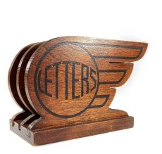 画像1: 1930's ART-DECO  ☆LETTERS☆  Wooden Letter Holder  (1)