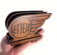 画像9: 1930's ART-DECO  ☆LETTERS☆  Wooden Letter Holder  (9)