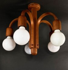 画像2: 1960-70's【DOMUS】German Wood Chandelier (2)