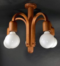 画像1: 1960-70's【DOMUS】German Wood Chandelier (1)