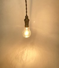 画像3: 1940-50's "Bare bulb" Brass Pendant Lamp【B22】 (3)