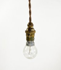 画像2: 1940-50's "Bare bulb" Brass Pendant Lamp【B22】 (2)