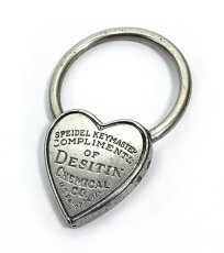 画像1:  1940's  ♡Heart Shaped♡ Advertising Key Ring  (1)