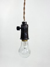画像2: 1950-60's "Bare bulb" Bakelite Pendant Lamp【B22】 (2)