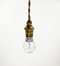 画像1: 1940-50's "Bare bulb" Brass Pendant Lamp【B22】 (1)