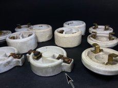 画像4: 1910-20's Porcelain Rosette Lamp parts  【6個セット】 (4)