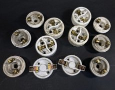 画像3: 1910-20's Porcelain Rosette Lamp parts  【6個セット】 (3)