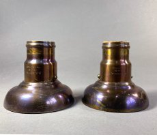 画像2: 1910-20's Porcelain＆Brass Lamp Holder  【PAIR】 (2)