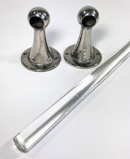 画像5: 1920-40's "Nickel & Clear Glass"  Towel Bar (5)