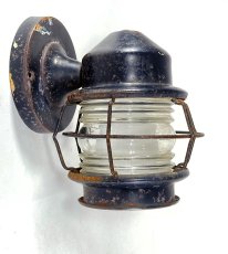 画像2: 1930's "Shabby" Caged Porch Lamp (2)