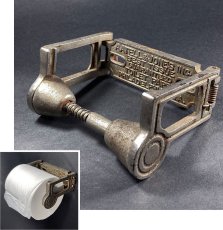 画像1: 1890-1910's  "AATELL & JONES " Cast Iron Toilet Paper Holder  【幅狭 - ECOタイプ】 (1)