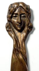 画像2: 1900's "Art Nouveau Lady" Brass Letter Opener (2)