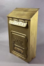 画像2: 1920-30's "CORBIN LOCK CO." Brass Wall Mount Mail Box (2)