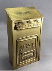 画像3: 1920-30's "CORBIN LOCK CO." Brass Wall Mount Mail Box (3)