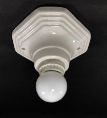 画像1: 1930-40's Art Deco Porcelain Bare Bulb Light (1)
